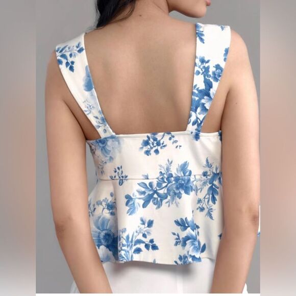 NWT Anthropologie/Maeve Loral Ruffle Tier Tank - Picture 2 of 8